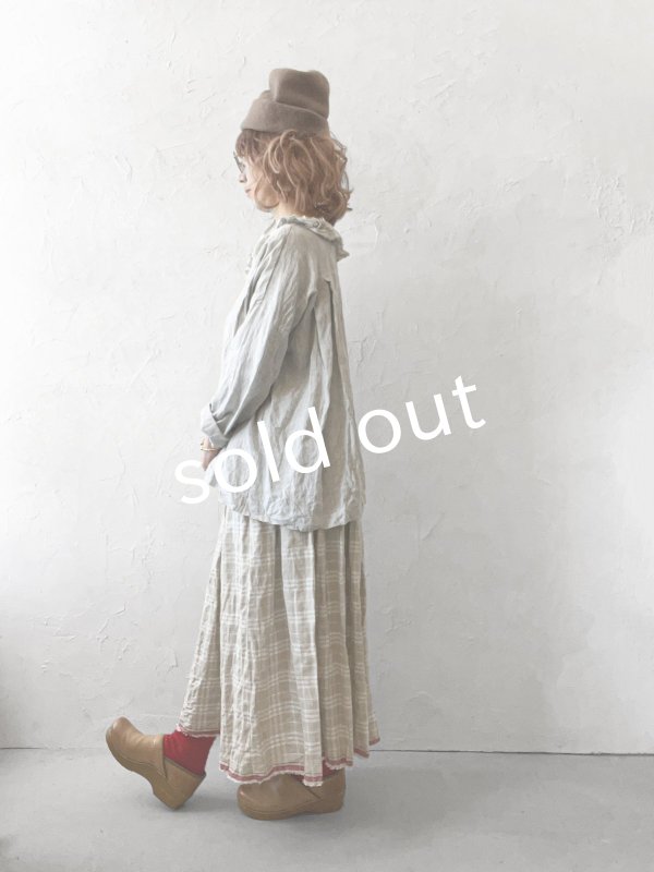 画像8: 【再入荷】MARCHE' DE SOEUR／ギャザースカート・赤耳チェック (8)