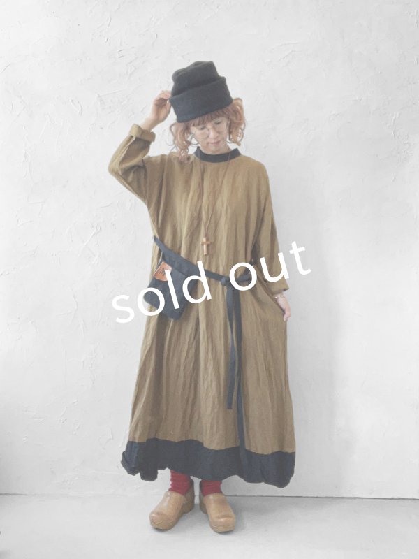 画像12: MARCHE' DE SOEUR/種蒔のワンピース・マスタードブラウン (12)