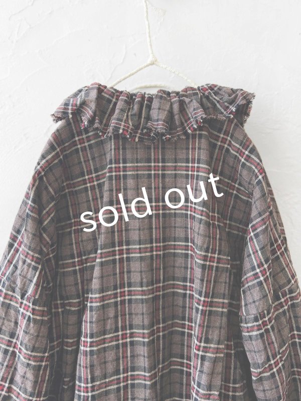 画像9: MARCHE' DE SOEUR/フローフリルブラウス・レッドブラウンチェック (9)