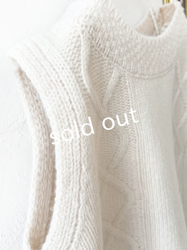 画像5: SO／後ろボタンニットベスト・ブラウン (5)