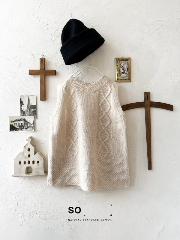 画像2: SO／後ろボタンニットベスト・オートミール (2)