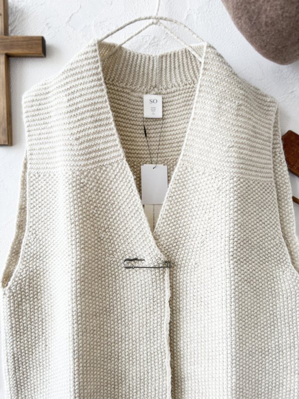 画像2: SO／シェットリノピン付きベスト・ナチュラル (2)