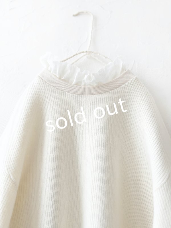 画像2: 【SALE】MAGALI /クォーターニットフリルプルオーバー・アイボリー (2)