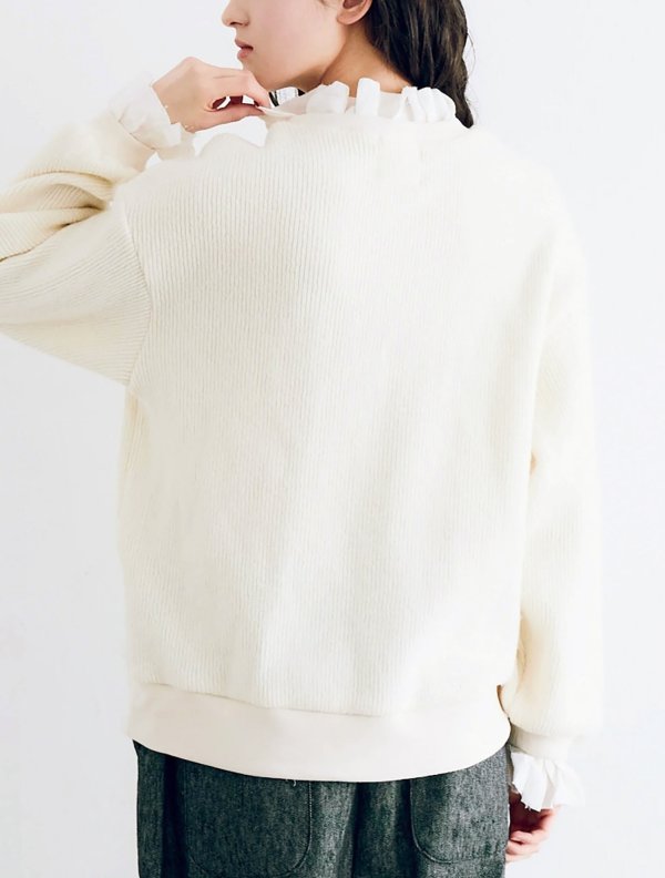 画像15: MAGALI /クォーターニットフリルプルオーバー・アイボリー (15)