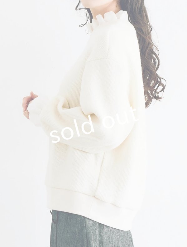 画像20: MAGALI /クォーターニットフリルプルオーバー・ブラック (20)