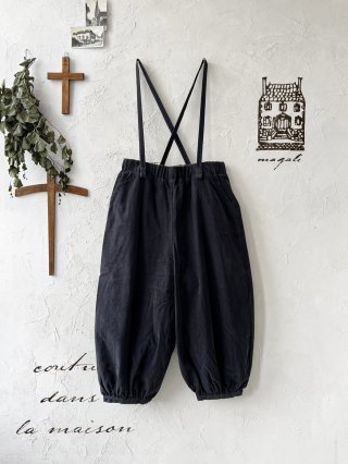 最終価格 タブリエパンツ　黒 MARCHE' DE SOEUR 作家　リネン 最終価格 タブリエパンツ 黒 MARCHE' DE SOEUR 作家 リネン MARCHE' DE