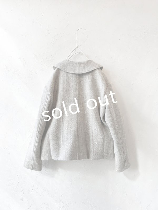 画像7: MAGALI /シェットランドウールリネンコート・ライトベージュ (7)