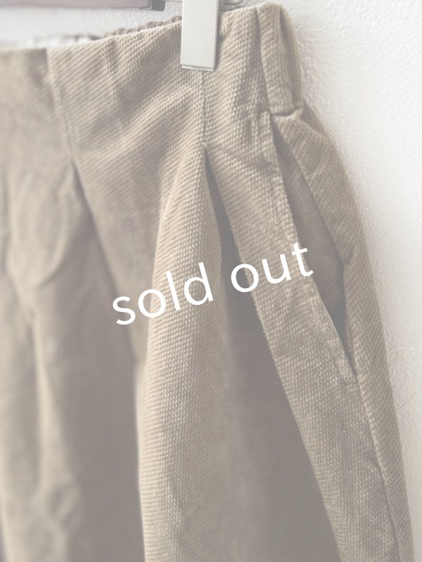 画像2: SO／綾コーデュロイコクーンスカート・カーキ (2)