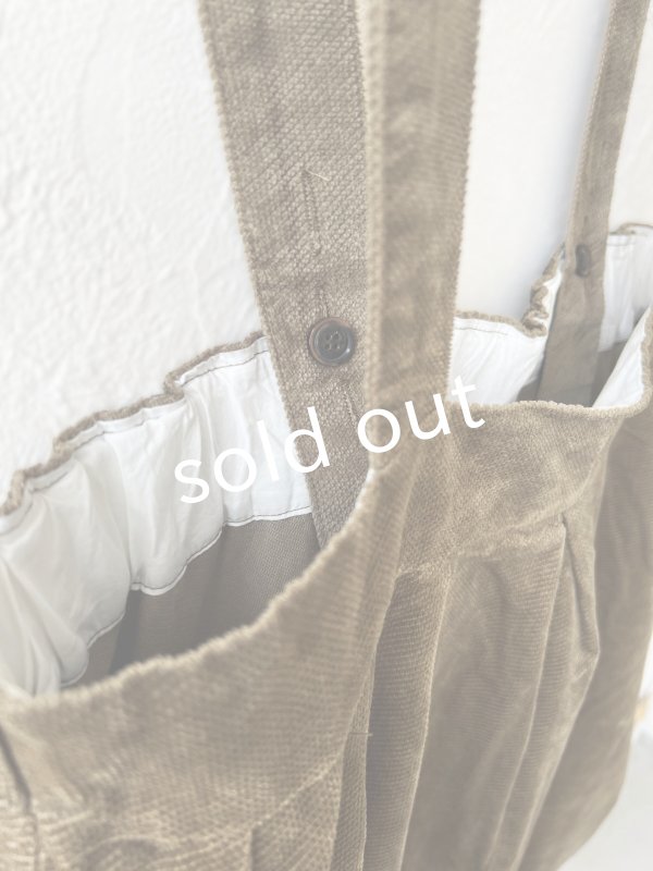 画像8: SO／綾コーデュロイサロペット・カーキ (8)