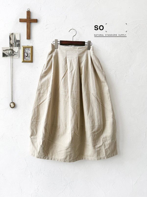 画像1: SO／綾コーデュロイコクーンスカート・ライトベージュ (1)