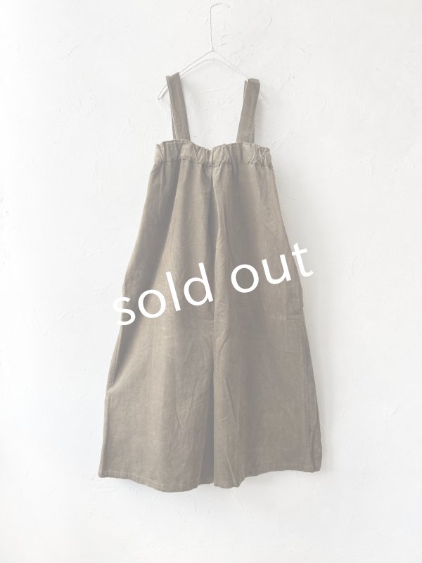 画像12: SO／綾コーデュロイサロペット・カーキ (12)