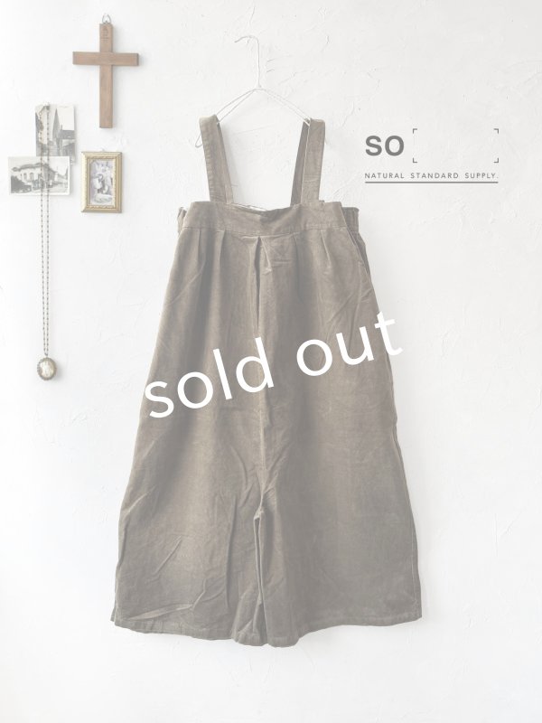 画像7: SO／綾コーデュロイサロペット・カーキ (7)