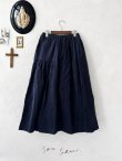 画像1: seasew.／704 起毛ランダムギャザースカート・ネイビー (1)