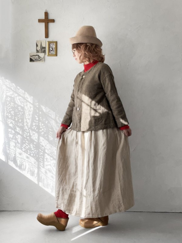 画像11: seasew.／103 ツイードノーカラージャケット・ブラウンチェック (11)