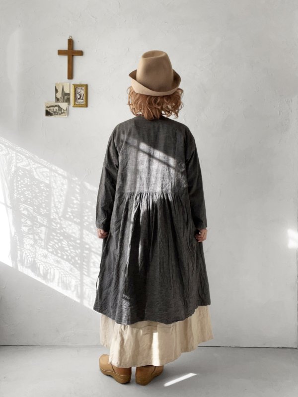 画像12: seasew.／103 起毛カシュクールワンピース・グレージュ (12)