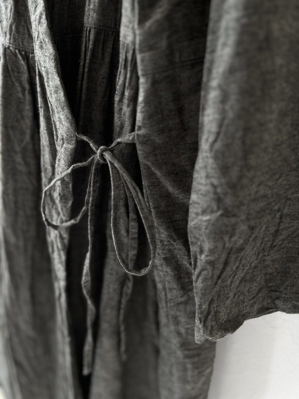 画像4: seasew.／103 起毛カシュクールワンピース・グレージュ (4)