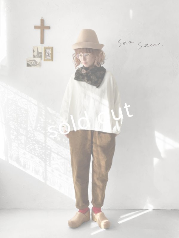 画像1: seasew.／510 コーデュロイテーパードパンツ・ブラウン (1)