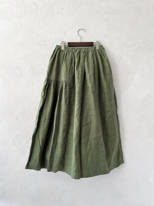 画像7: seasew.／704 起毛ランダムギャザースカート・カーキ (7)
