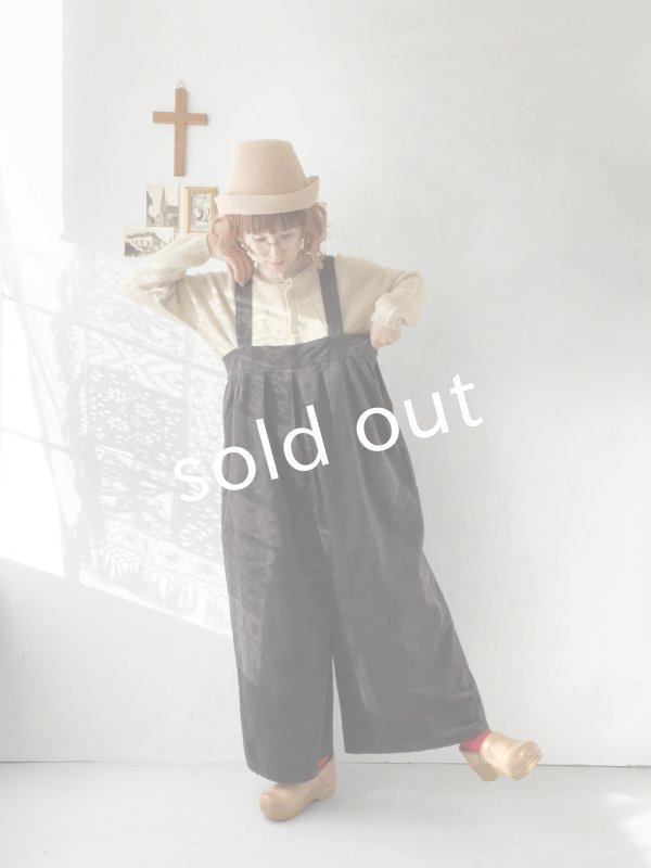 画像14: SO／綾コーデュロイサロペット・チャコール (14)