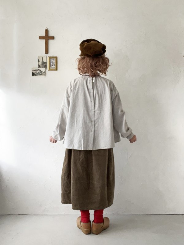 画像13: SO／綾コーデュロイコクーンスカート・チャコール (13)