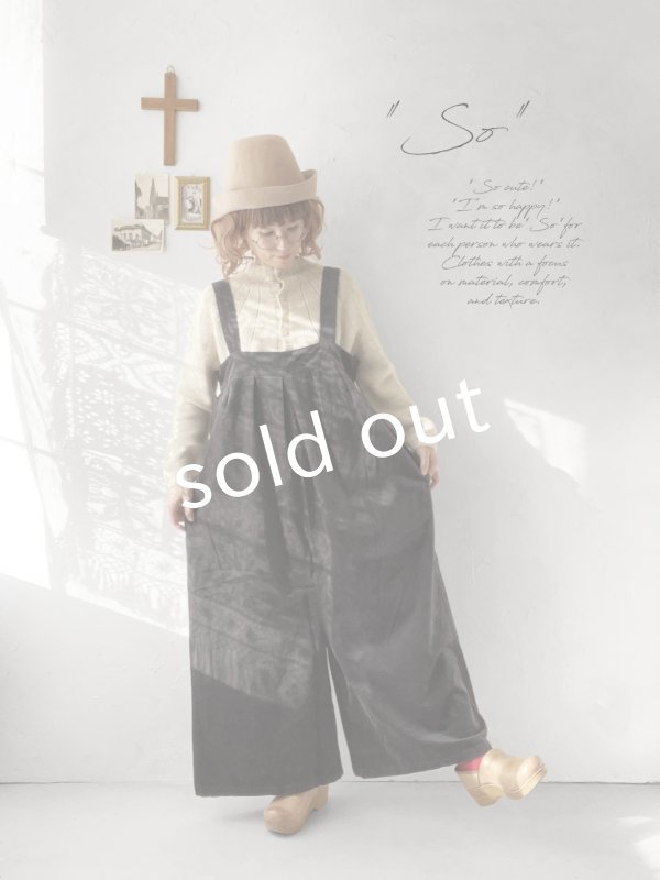 画像13: SO／綾コーデュロイサロペット・カーキ (13)