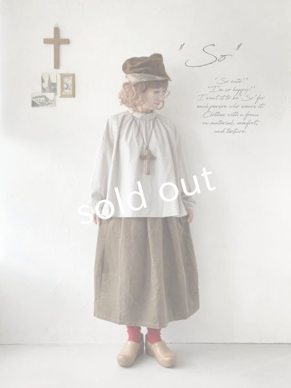 画像11: SO／綾コーデュロイコクーンスカート・カーキ (11)