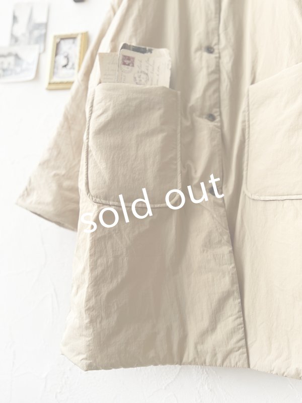 画像7: SO／ふわふわ中綿キルティングコート・ベージュ (7)
