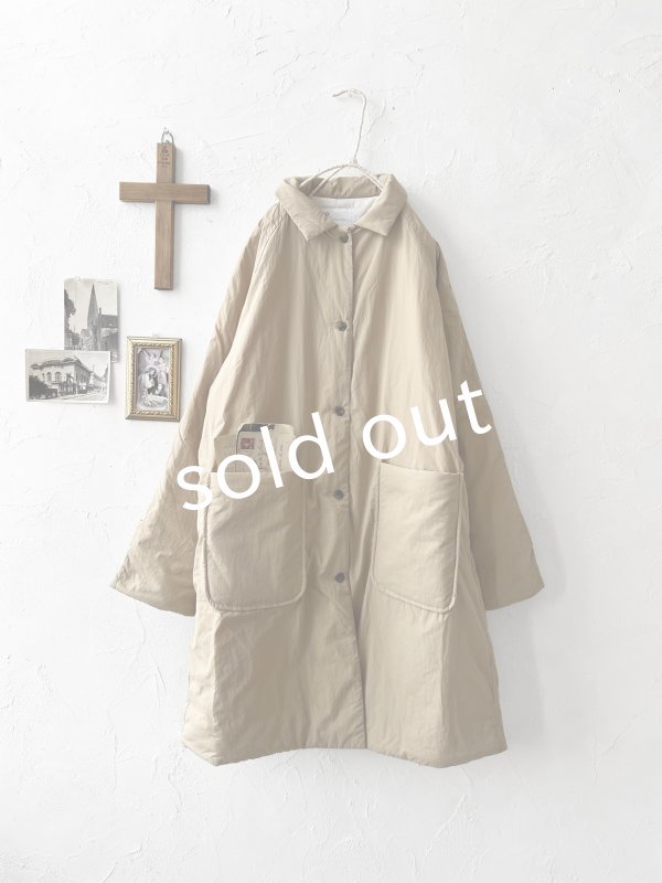 画像5: SO／ふわふわ中綿キルティングコート・ベージュ (5)