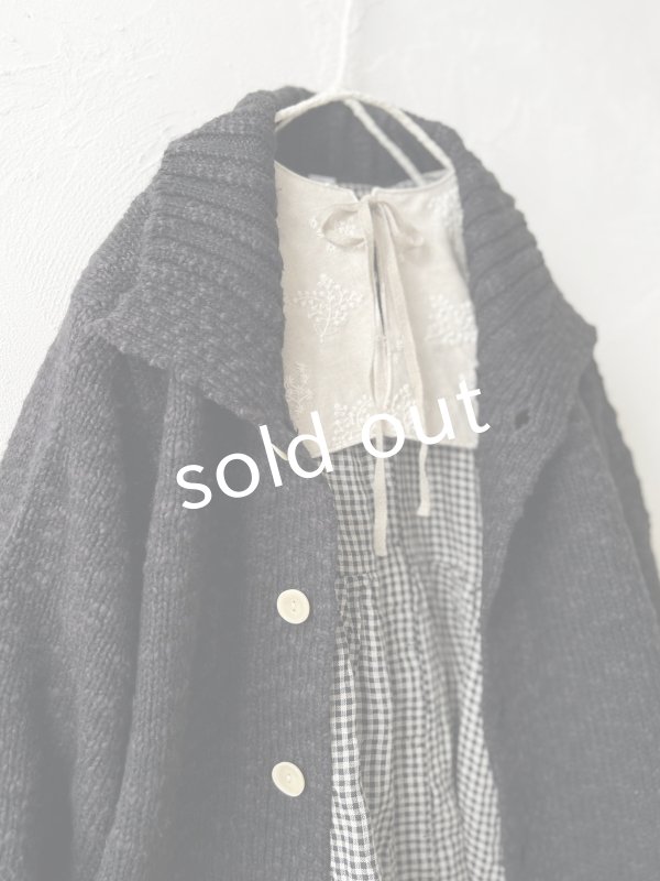 画像2: SO／スラブニットカーディガン・ブラック (2)