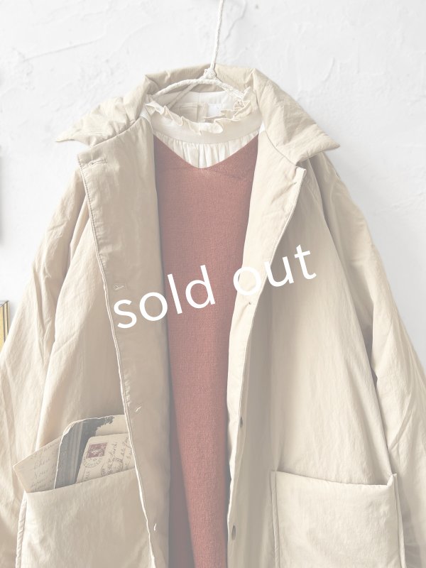 画像2: SO／ふわふわ中綿キルティングコート・ベージュ (2)