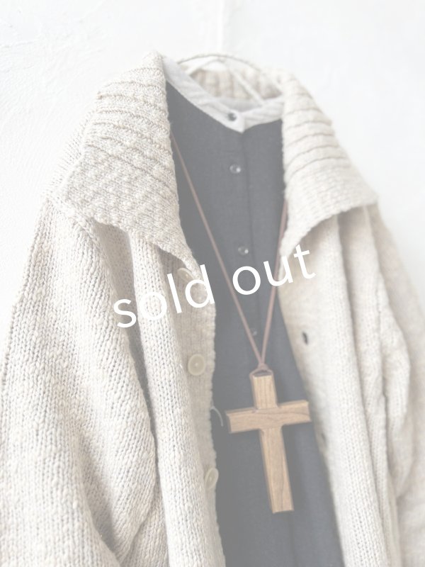 画像2: SO／スラブニットカーディガン・ベージュ (2)