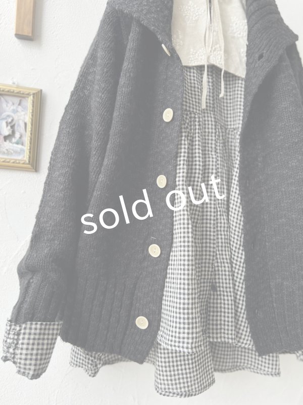 画像3: SO／スラブニットカーディガン・ブラック (3)