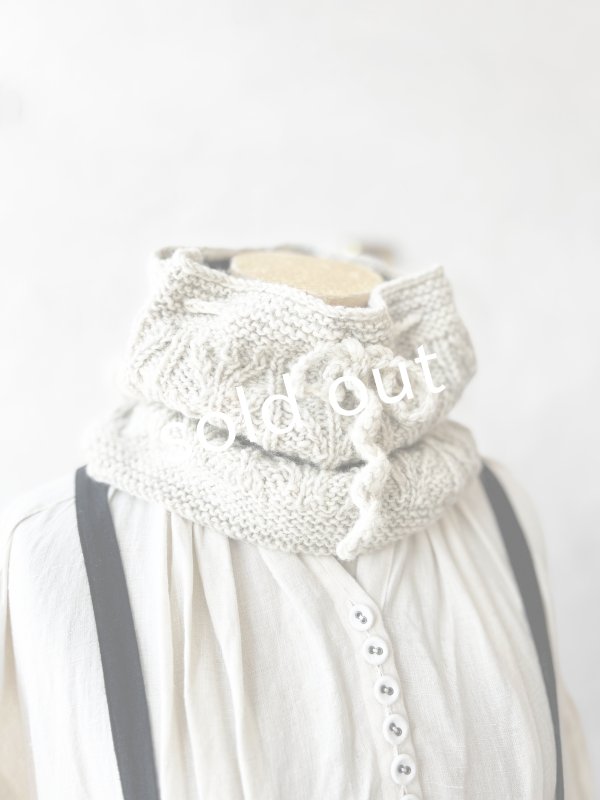 画像2: Sana Hastakala／Nepal knit neck warmer・杢ホワイト (2)