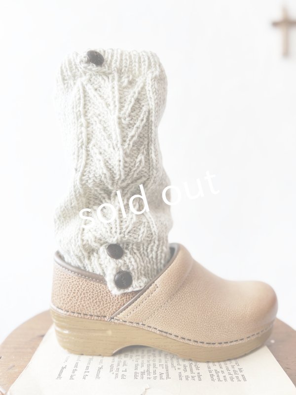 画像2: Sana Hastakala／Nepal knit leg warmer・杢ホワイト (2)