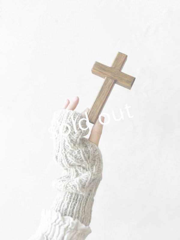 画像2: Sana Hastakala／Nepal knit arm warmer・杢ホワイト (2)