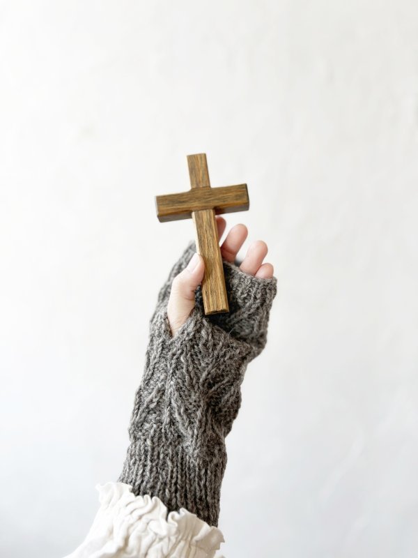 画像2: Sana Hastakala／Nepal knit arm warmer・杢ブラウン (2)