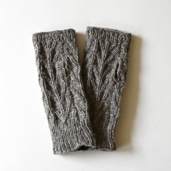 画像3: Sana Hastakala／Nepal knit arm warmer・杢ブラウン (3)