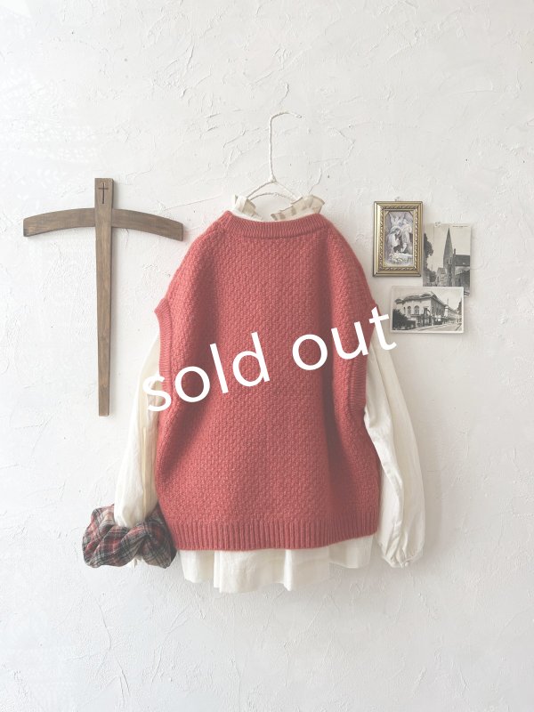 画像4: SO／アラン柄ワイドベスト・ブラッドレッド (4)