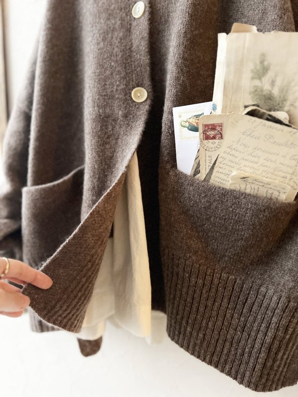 画像4: SO／サイドスリットカーディガン・ココア (4)