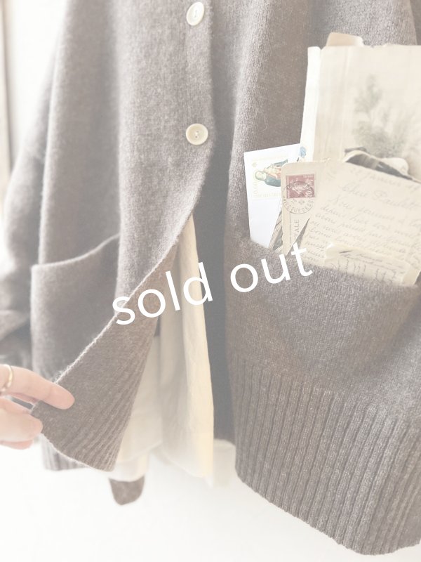 画像4: SO／サイドスリットカーディガン・ココア (4)