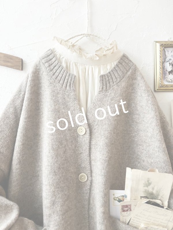 画像2: SO／サイドスリットカーディガン・サンドベージュ (2)