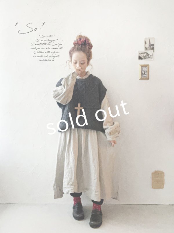 画像11: SO／アラン柄ワイドベスト・ブラッドレッド (11)