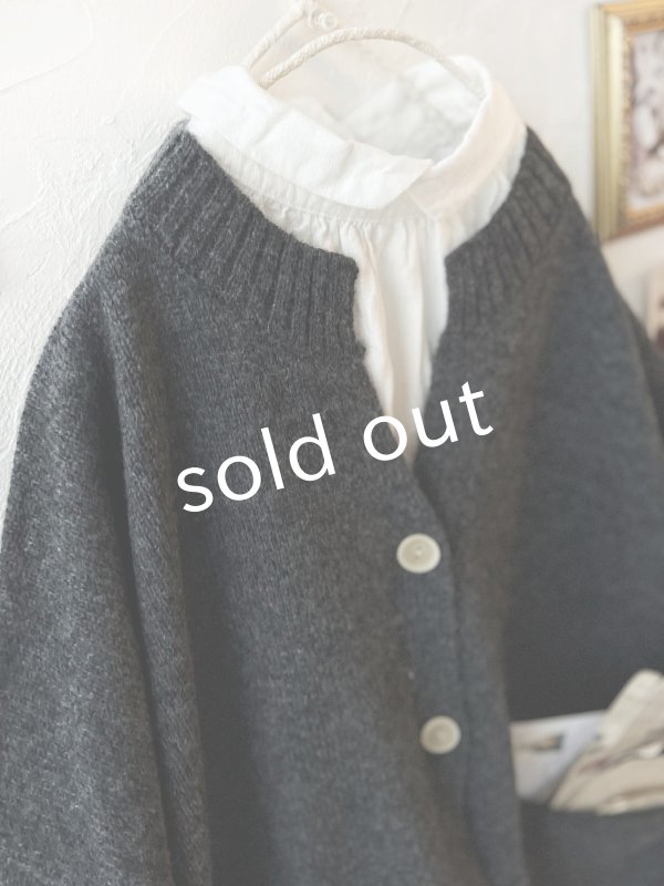 画像3: SO／サイドスリットカーディガン・チャコール (3)