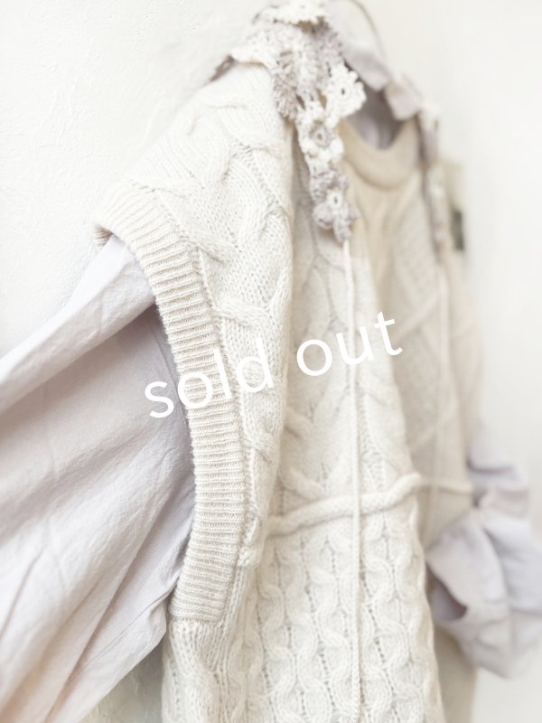 画像3: SO／アラン柄ワイドベスト・オートミール (3)