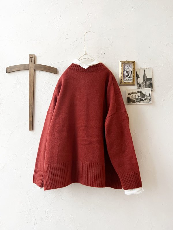 画像6: SO／サイドスリットカーディガン・オキシドレッド (6)