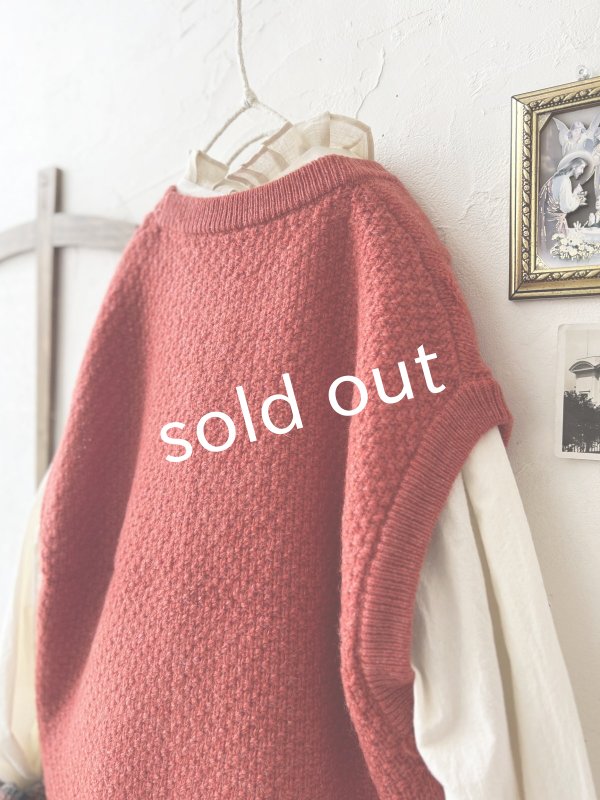 画像5: SO／アラン柄ワイドベスト・ブラッドレッド (5)