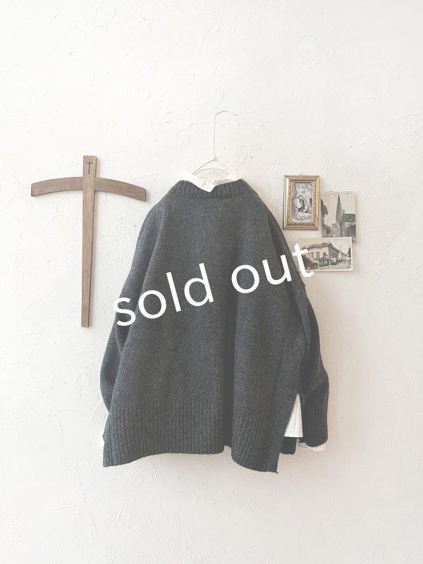 画像5: SO／サイドスリットカーディガン・チャコール (5)