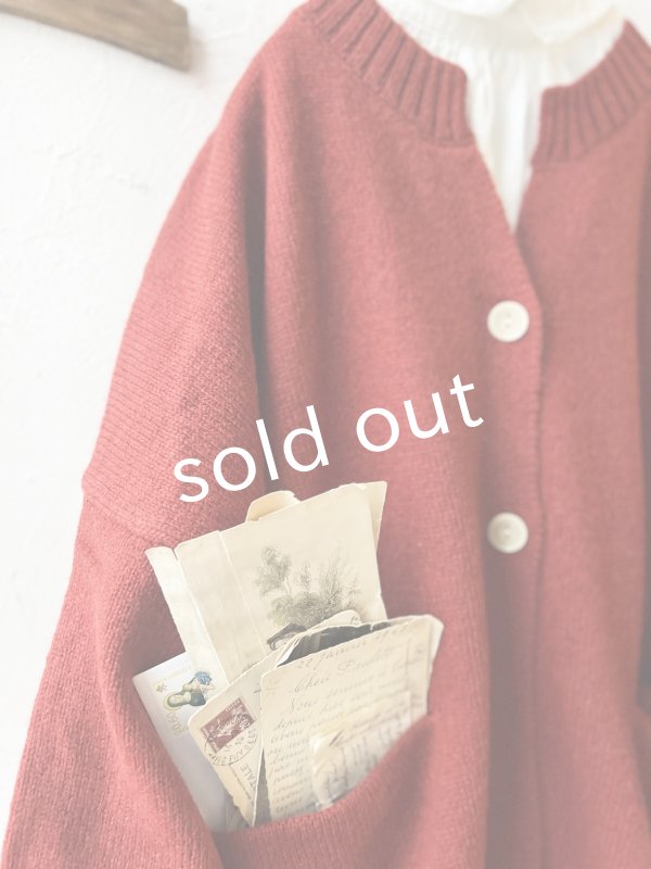 画像4: SO／サイドスリットカーディガン・オキシドレッド (4)