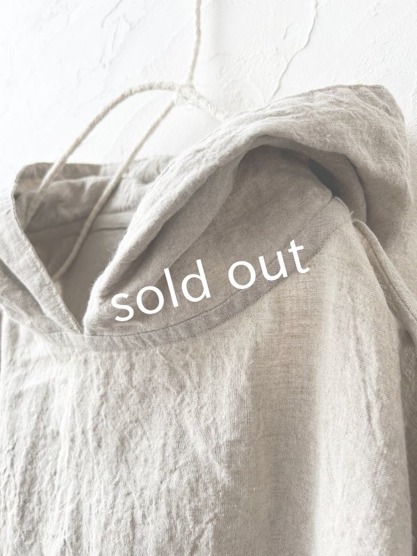 画像4: Libera&Capricciosa／天日干しリネンフードプルオーバー・フラックス (4)