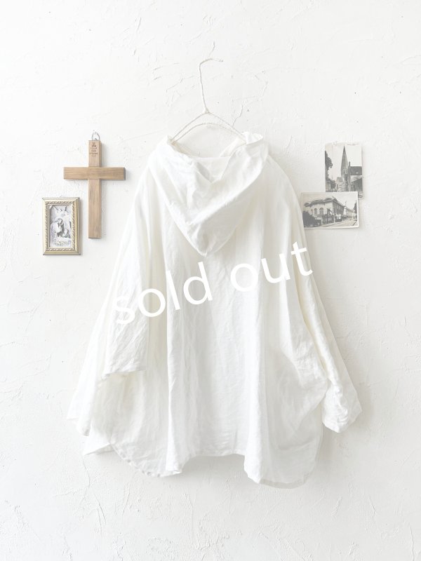 画像8: Libera&Capricciosa／オリーブオイルリネンフードプルオーバー・オフ (8)